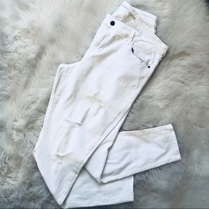 White Ripped Denim Rockstar Jeans